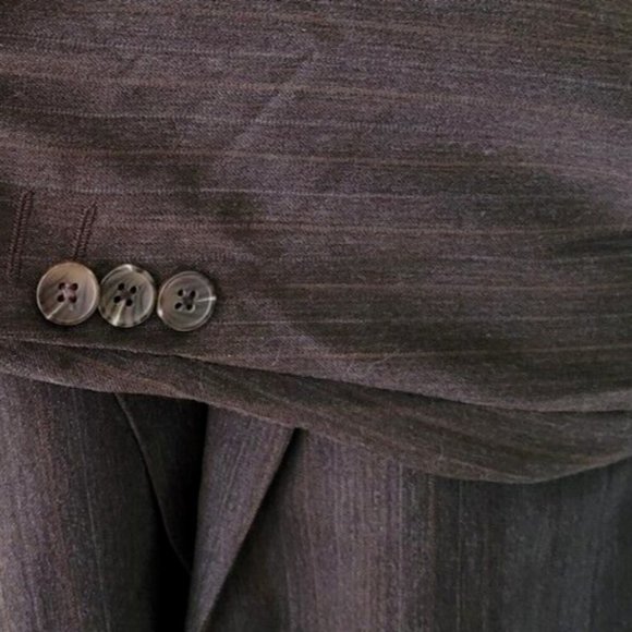 JOE JOSEPH ABBOUD 46L MEN'S SPORT COAT GRAY BROWN WOOL 2-BUTTON/2-VENT B537 - Picture 2 of 15